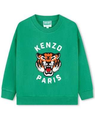Kenzo Felpa verde con ricamo sul davanti K60581