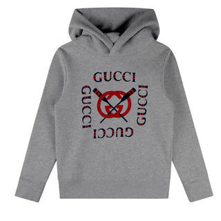 Gucci Felpa Grigia Con Stampa Per Bambini 771624-XJGZD-1151