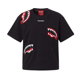 SPRAYGROUND T-shirt Nera Con Patch SPY1527 Per Bambini