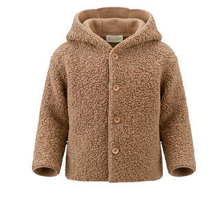 BLOOM Giacca In Pile Color Cammello Con Cappuccio 138903 Per Neonati