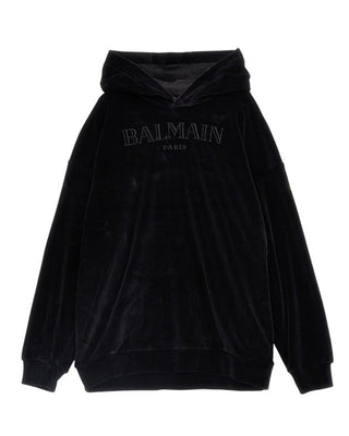 Balmain Felpa nera in ciniglia da bambina BV4R70-U0173