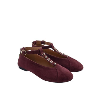 Gioseppo Ballerine In Camoscio Bordeaux 80459 Per Bambina
