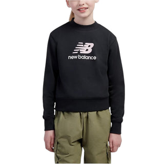 New Balance Felpa Girocollo Nera Con Logo LAKG0271-BK078 Per Bambina