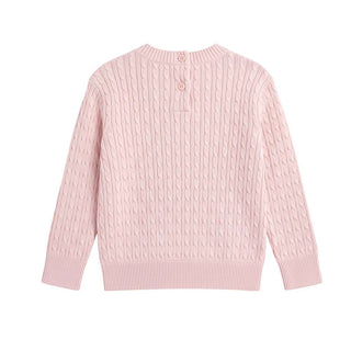 Tommy Hilfiger Maglia Rosa In Cotone A Trecce KG0KG08848-TJQ Per Neonata