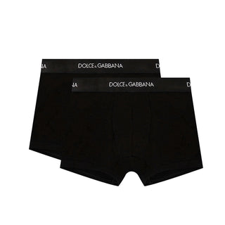 Dolce & Gabbana Bi-pack Boxer Nero Con Elastico Logato L4J701-ON00G Per Bambino