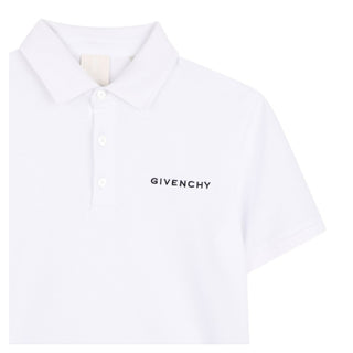 Givenchy Polo Bianca In Piqué Per Bambino H31121/10P