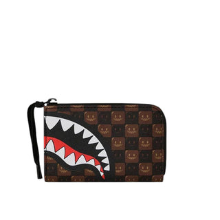 SPRAYGROUND Portafoglio SHARKS IN PARIS WTF BUBBLE BROWN CHECK 910W9302NSZ