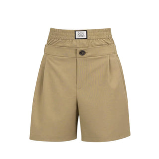 Doudou Bermuda cammello a doppio strato da bambina DW6Q09-I0218