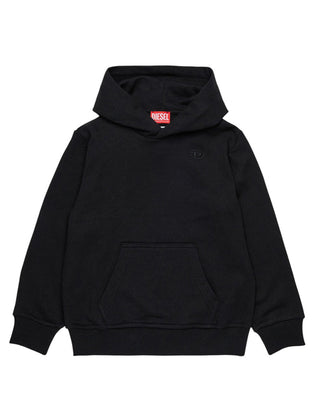 Diesel Felpa nera con cappuccio e maxi logo Oval D J02275-0GYCJ