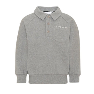 Givenchy Felpa Polo Grigio Mélange Con Logo H31348/A47 Per Bambino
