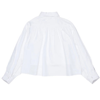 MM6 Maison Margiela Camicia Bianca In Popeline Con Schiena Plissettata M60503-MM014-M6100