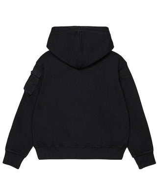 Dsquared2 Felpa nera in cotone con cappuccio e logo DQ2735 D0AC6