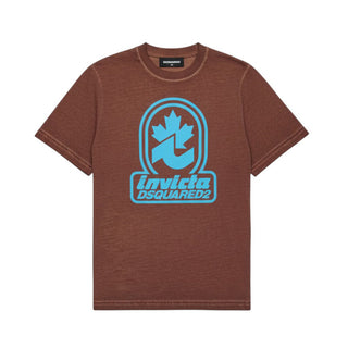 Dsquared2 T-shirt in jersey a maniche corte con stampa DQ2924-D0AD3