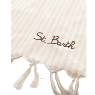 Mc2 Saint Barth Telo Mare Fouta In Cotone A Righe Beige FOUL002/00658L