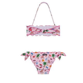 Mc2 Saint Barth Bikini Emy A Righe Con Stampa Funny EMY0001/03374L Per Bambina