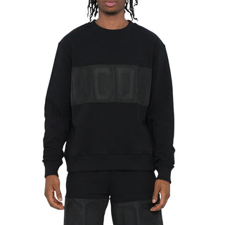 Gcds Felpa girocollo nera con logo B1XM1517JI1