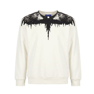 Marcelo Burlon Felpa Girocollo Avorio Con Wings F6CMJBSW037-412 Per Bambini