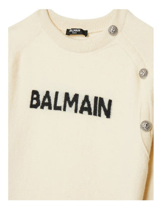 Balmain Maglia in misto lana con logo BV9B00-Z2409
