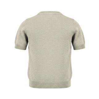Emanuel Pris T-shirt In Filo Beige Da Bambino ETS3175RBG