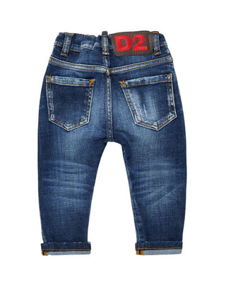 Dsquared2 Jeans in denim blu scuro da neonato DQ01TC D0AES