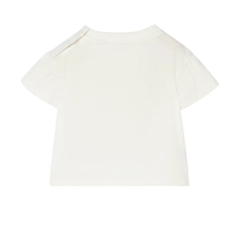 Burberry T-shirt Avorio Con Fiocco Check 8129936 Per Neonata