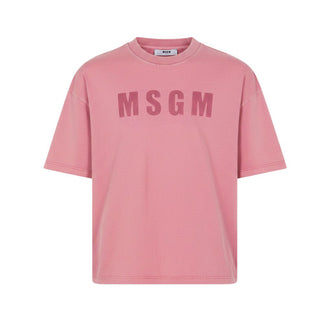 Msgm T-shirt Rosa In Jersey Con Logo S6MSJUTH151/070