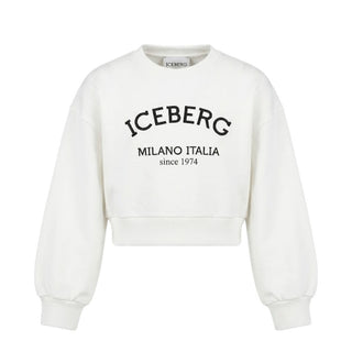 Iceberg Felpa Cropped Con Logo Per Bambina MFICE6154J-V2