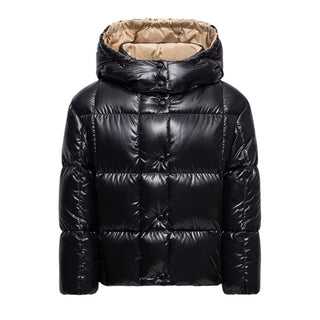 Moncler Giubbino nero Parana trapuntato con cappuccio K29541A00044