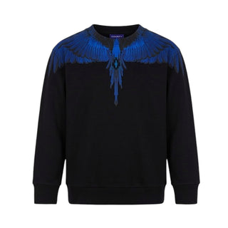 Marcelo Burlon Felpa Girocollo Nera Con Stampa F6CMJUSW130-110 Per Bambini