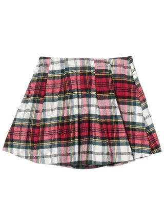 Mc2 Saint Barth Gonna a pieghe in tartan con logo MICH001 01760G