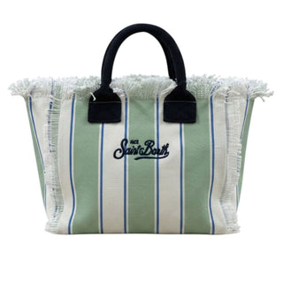 Mc2 Saint Barth Borsa Colette In Canvas A Righe Verdi COL0001/00937L