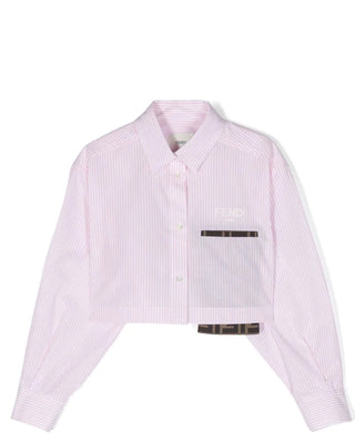 Fendi Camicia rosa in popeline con logo JFC107-AQSI