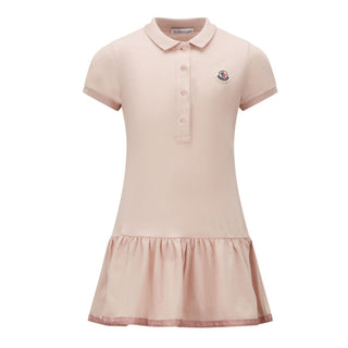 Moncler Abito Rosa In Piqué Di Cotone Da Bambina K19548I00014-514
