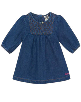Bonton Vestina punto smock in denim da neonata MCB010007A