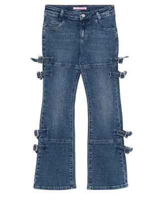 Miss Blumarine Jeans flare in denim da bambina IF4058-D4448
