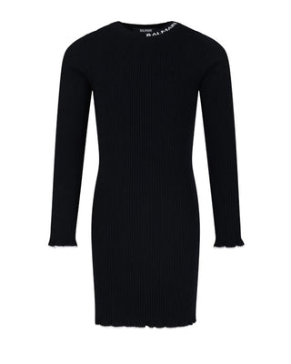 Balmain Abito nero in maglia a coste BV1A80-Z2358