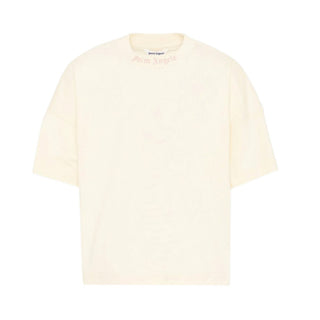 Palm Angels T-shirt Avorio Con Logo Per Bambina PGAA001S26JER001/002