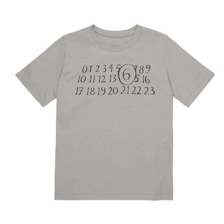 MM6 Maison Margiela T-shirt Grigia Con Numeric Logo M61020-MM02Y-M6907