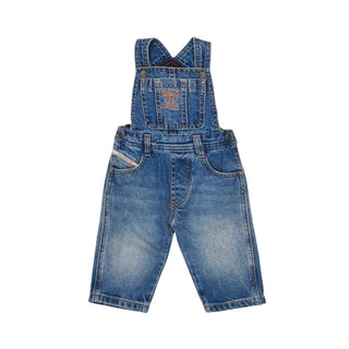 Diesel Salopette In Denim Con Logo K00813-KXBU1-K01 Per Neonato