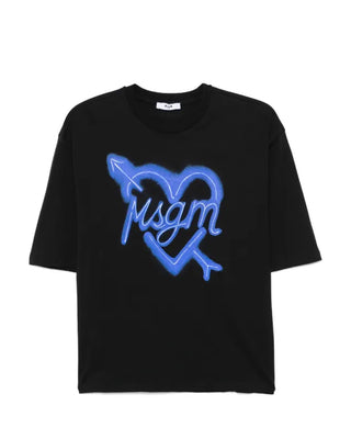 Msgm T-shirt a maniche corte con logo F4MSJGTH115