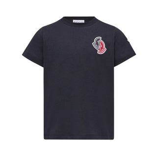 Moncler T-shirt Blu A Maniche Corte L29548C00021-778 Per Bambino