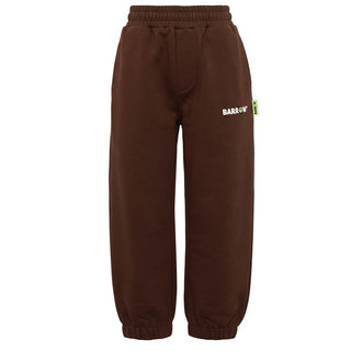 Barrow Pantaloni Jogger Marroni Con Logo F6BKJUFP013-408 Per Bambini