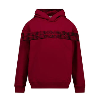 Lanvin Felpa bordeaux in cotone con cappuccio e logo N30293