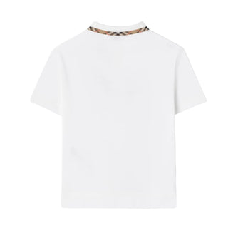 Burberry Polo Bianca In Piqué 8126318 Per Bambino