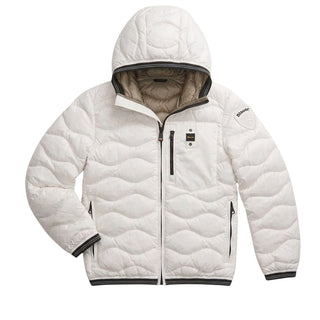 Blauer Giubbino Trapuntato A Onde Bianco 26WBLKC03259-100EB Brinton Jr Per Bambino