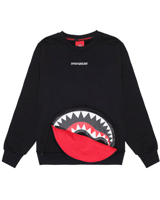 SPRAYGROUND Felpa nera in cotone con logo SPY1358G
