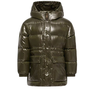 Moncler Parka Sesie Verde In Nylon Laqué L29541A00085-833 Per Bambina
