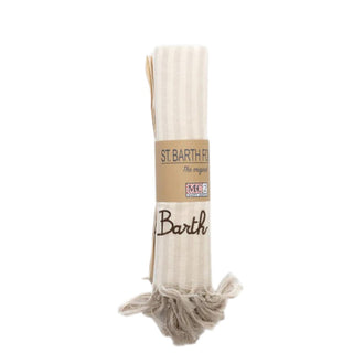 Mc2 Saint Barth Telo Mare Fouta In Cotone A Righe Beige FOUL002/00658L