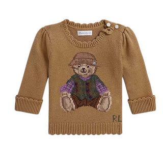 Polo Ralph Lauren Maglia Girocollo Con Polo Bear 310B26527001 Per Neonata