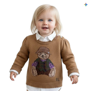 Polo Ralph Lauren Maglia Girocollo Con Polo Bear 310B26527001 Per Neonata